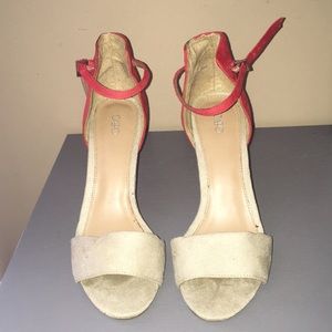 Tan and Pink Cato Heels